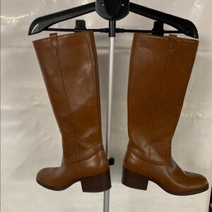 Brown Leather Knee-High Boots